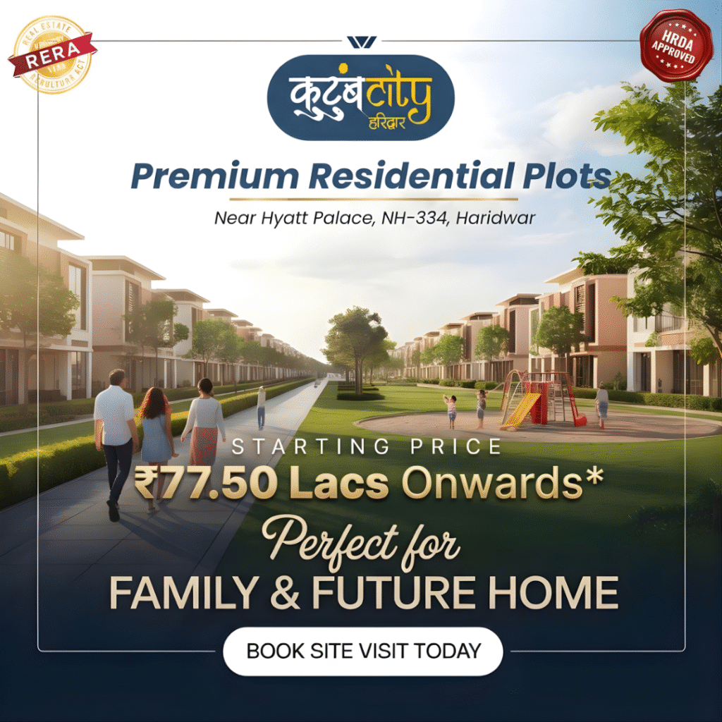 Panoramic view of HRDA and RERA approved plots in Haridwar available for investment in 2026.